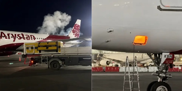 Almatı Havalimanı’nda Uçakta Yangın Panik Yarattı